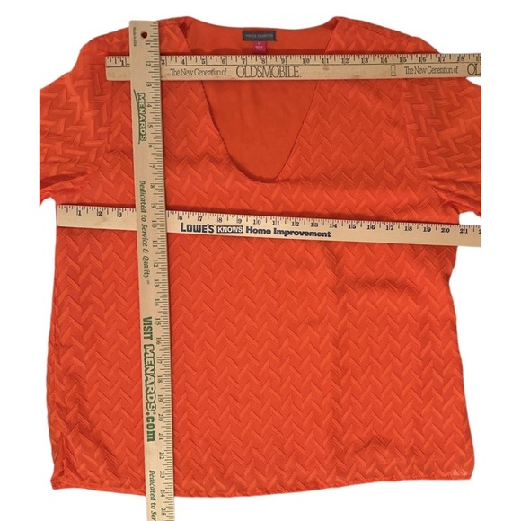 Vince Camuto Orange V-Neck Bell Sleeve Blouse NWT - Picture 8 of 9